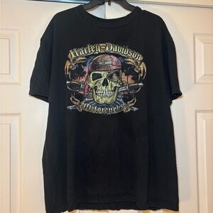 Harley-Davidson Black Skull & Banner Graphic Tee